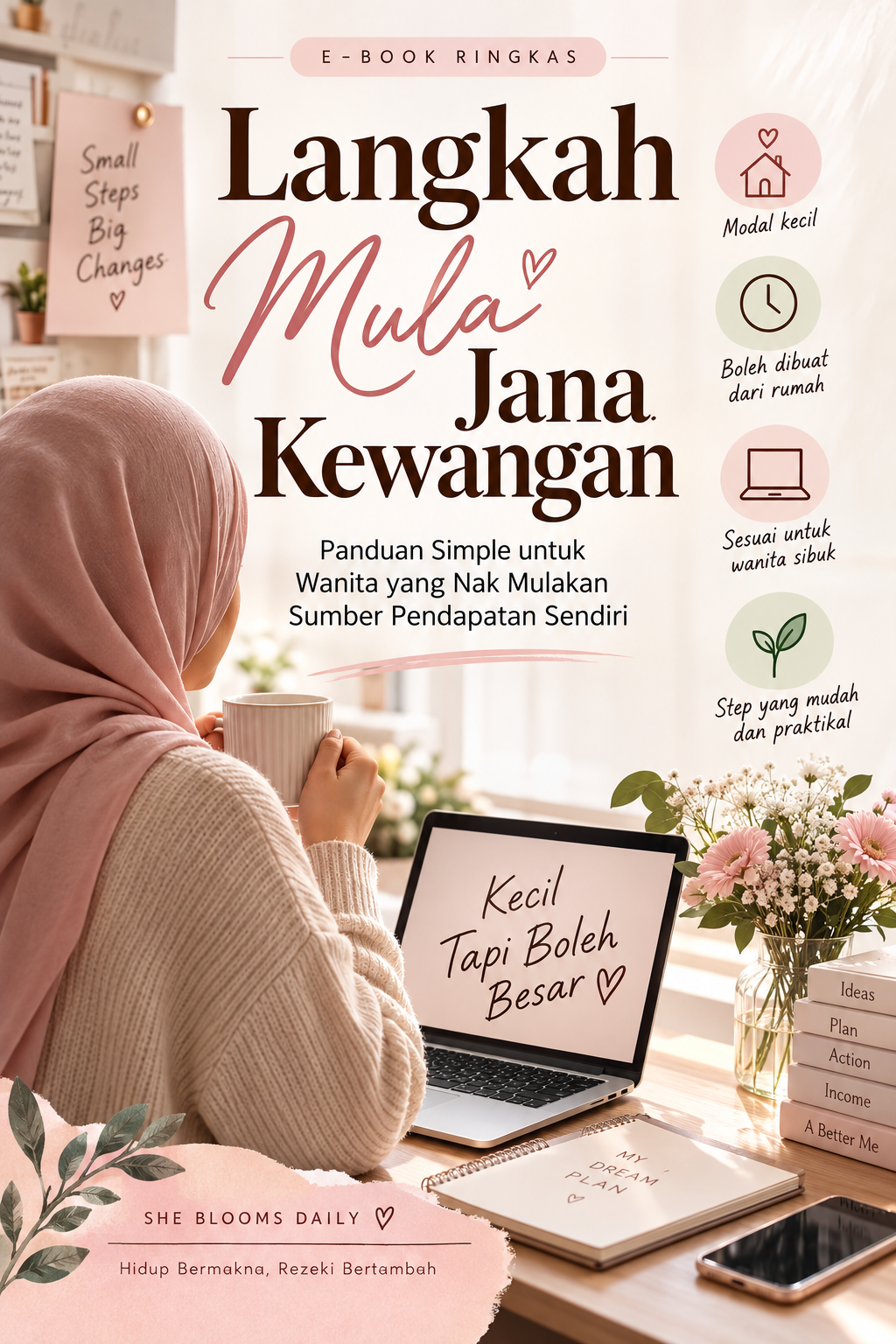 Cover e-book Langkah Mula Jana Kewangan oleh She Blooms Daily